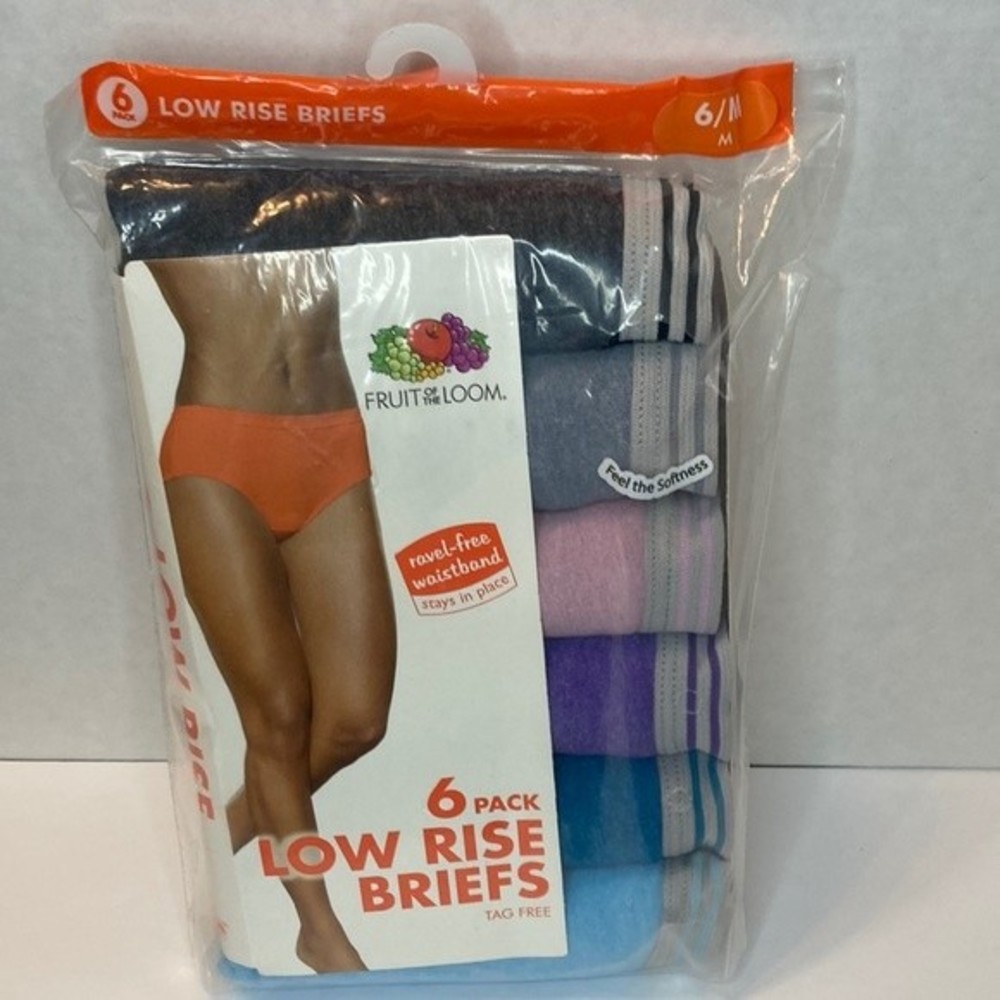 Fruit of the Loom Low Rise Briefs Panties Underwear Size 6 Medium NWT